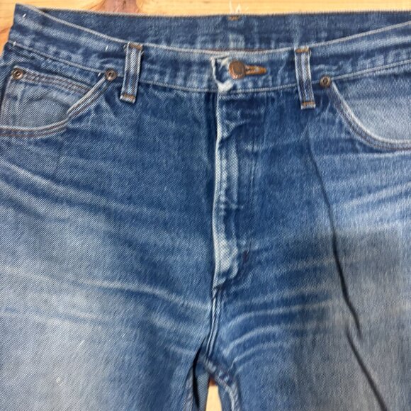 Vintage Wrangler Jeans 32x32 Blue Denim USA Made IDEAL Zipper STYLE 855223PW 70s - Picture 3 of 16